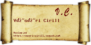 Vásári Cirill névjegykártya